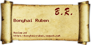 Bonyhai Ruben névjegykártya